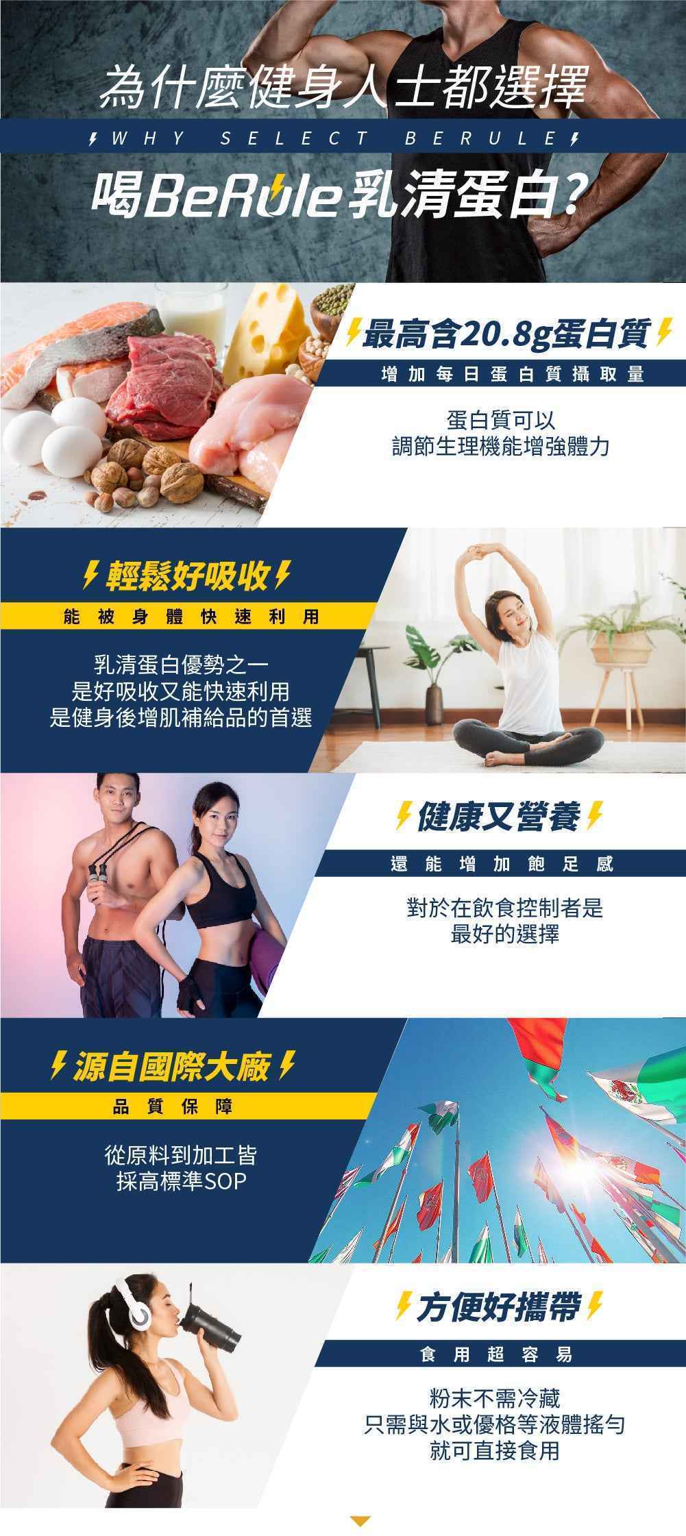 BeRule【大包裝】乳清蛋白粉 (堅果可可) 1KG裝